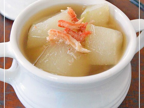 電子レンジ＆蟹缶詰で簡単！冬瓜とろとろスープ